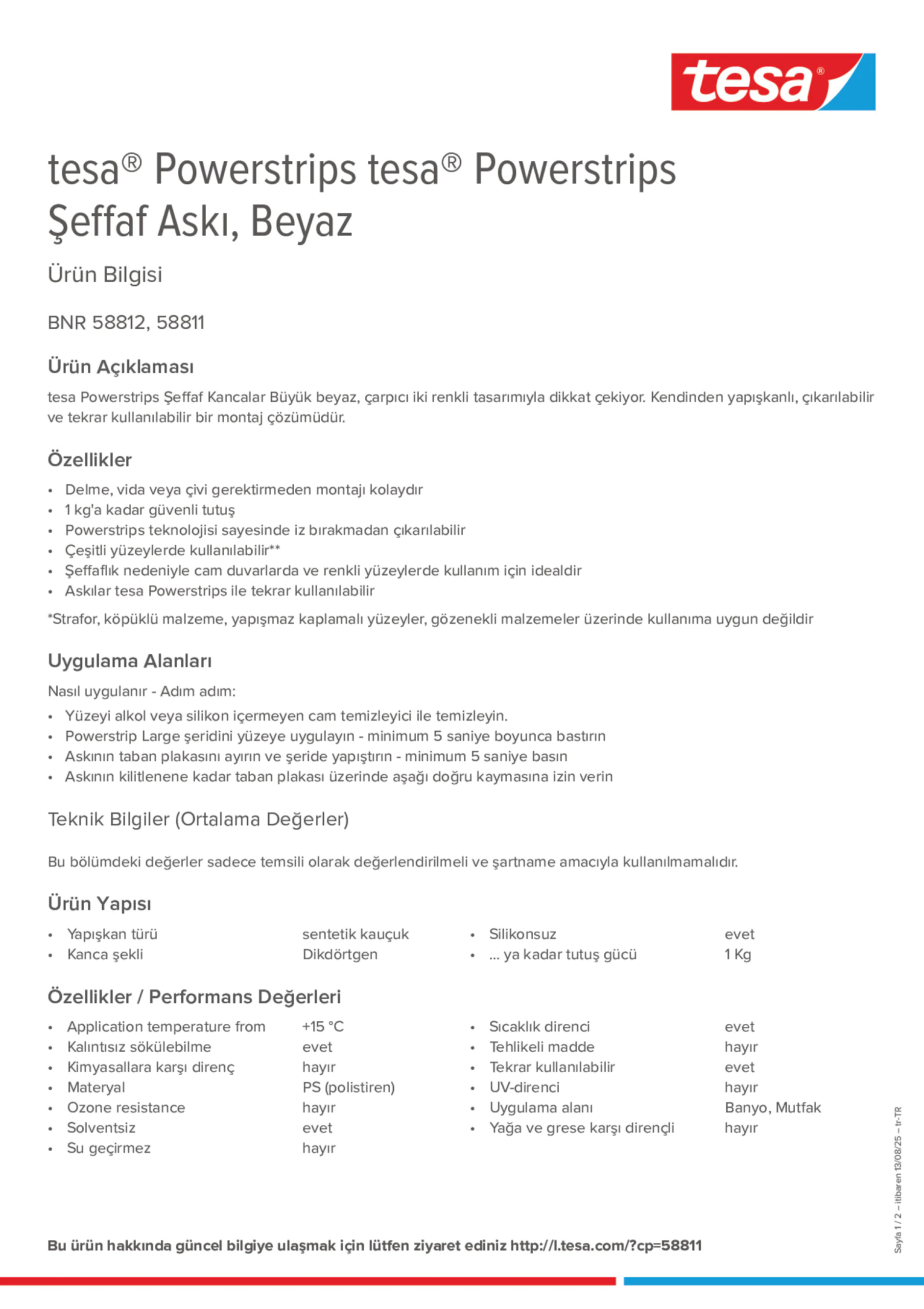 Product information_tesa® Powerstrips 58811_tr-TR
