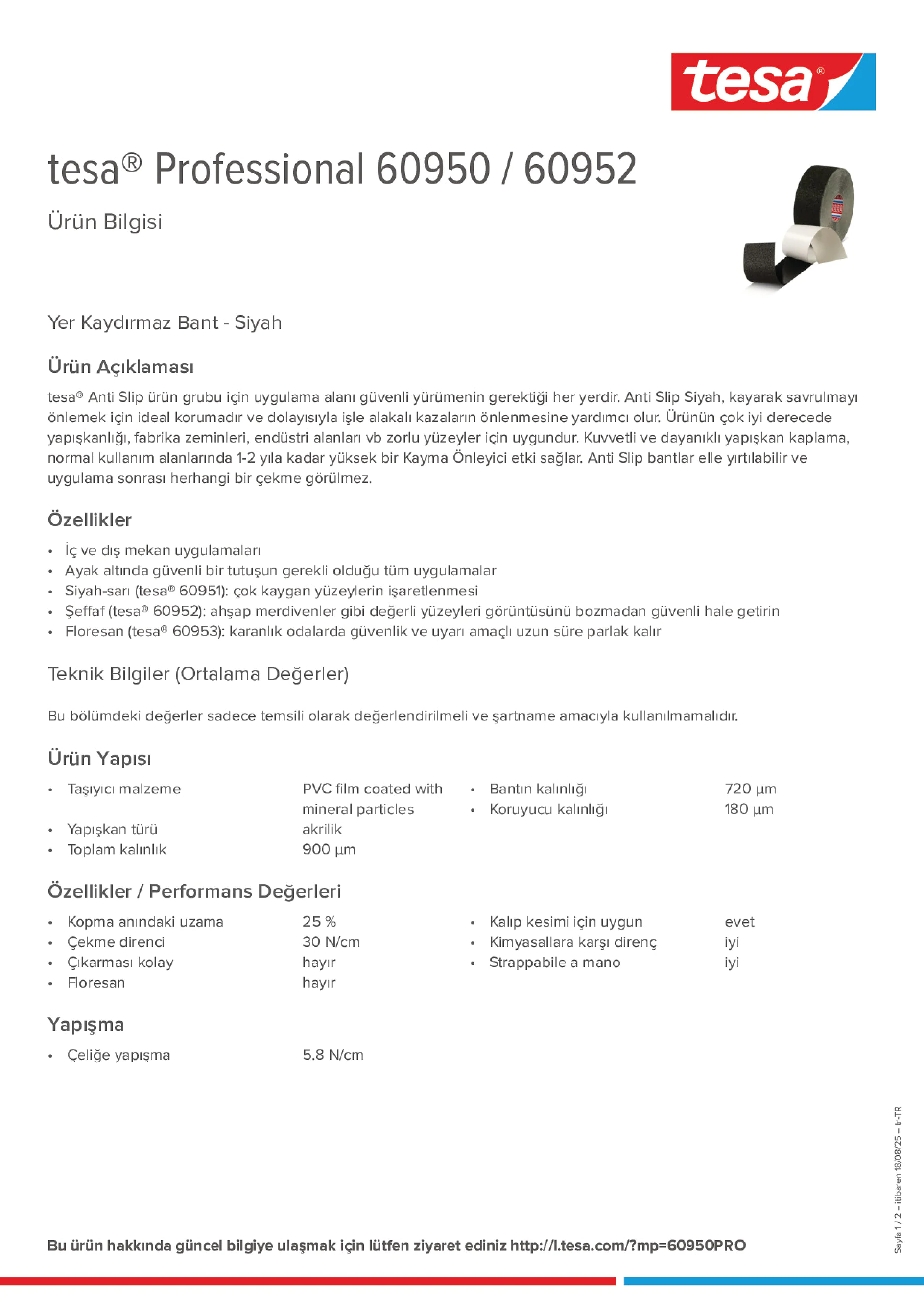 Product information_tesa® Professional 60950 / 60952_tr-TR