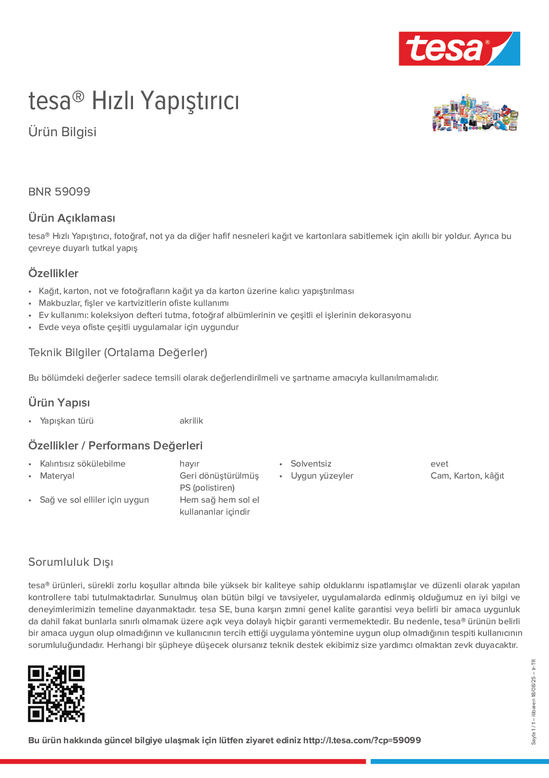Product information_tesa® 59099_tr-TR Product information_tesa® 59099_tr-TR