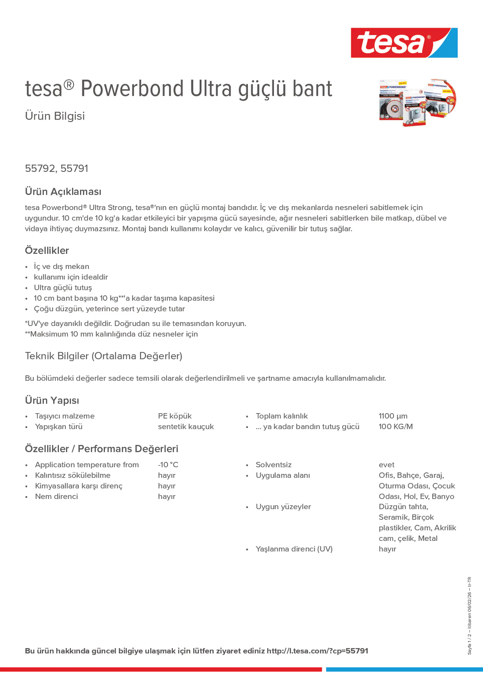 Product information_tesa® Powerbond 55791_tr-TR