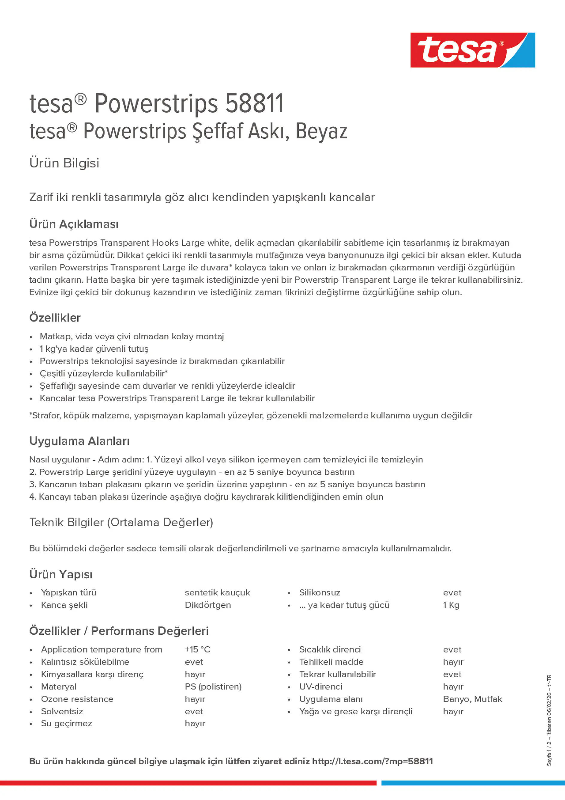 Product information_tesa® Powerstrips 58811_tr-TR