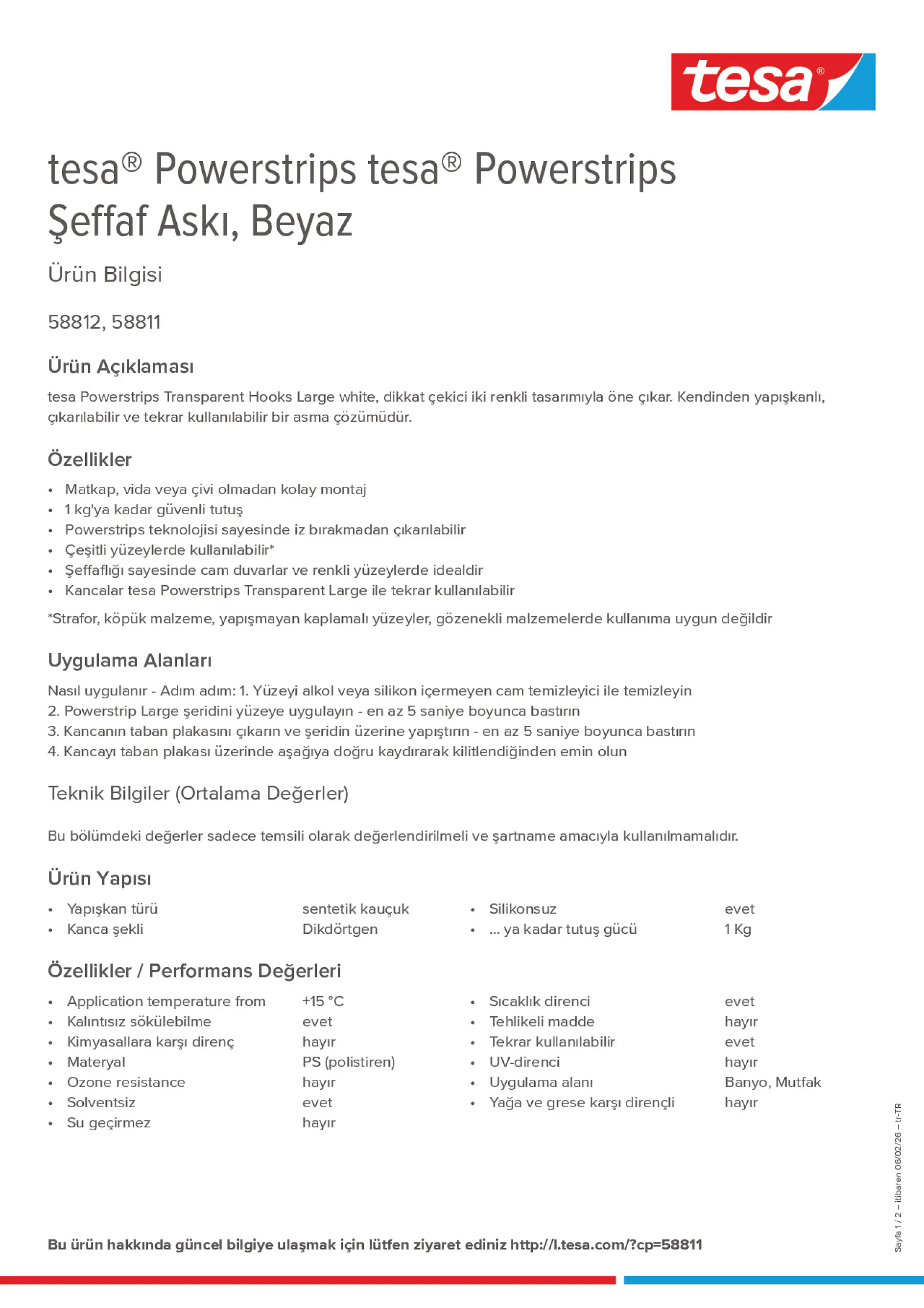 Product information_tesa® Powerstrips 58811_tr-TR