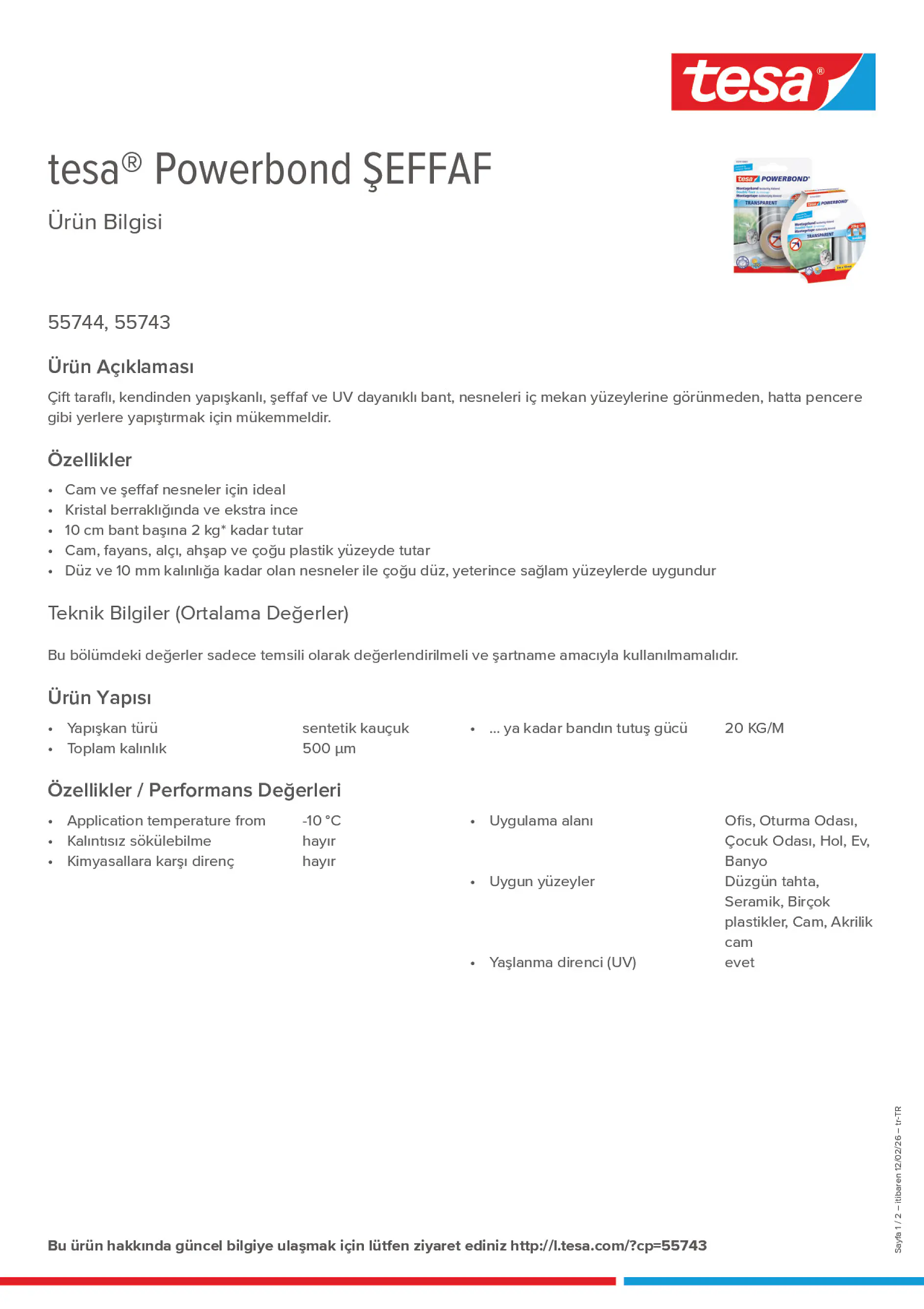 Product information_tesa® Powerbond 55743_tr-TR