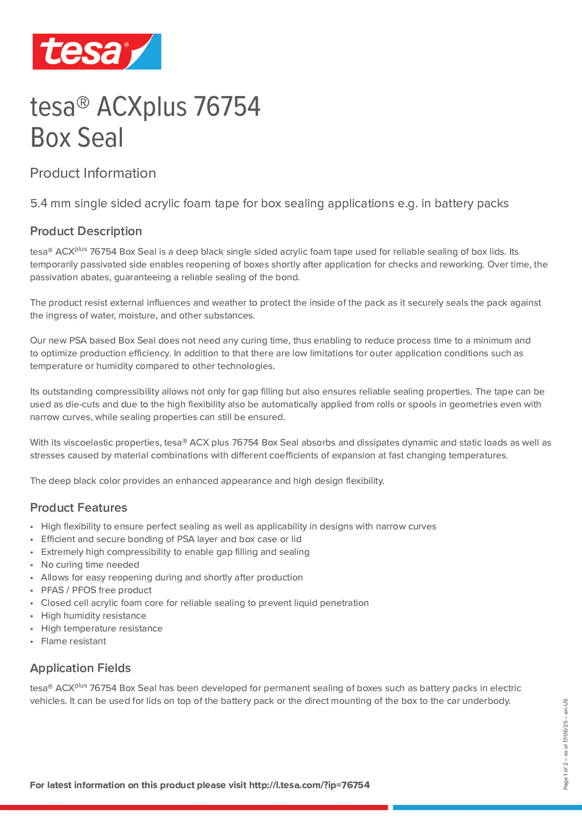 Ürün Bilgisi_tesa® ACXplus 76754_tr