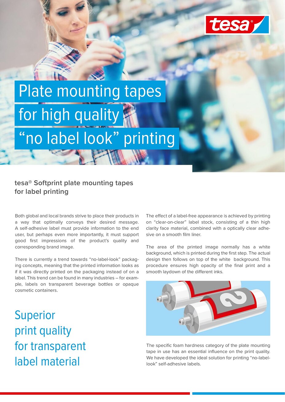 tesa Softprint® Băng keo dán bản in chất lượng cao In “Nhìn như không có nhãn” Ấn phẩm quảng cáo - Giấy & In