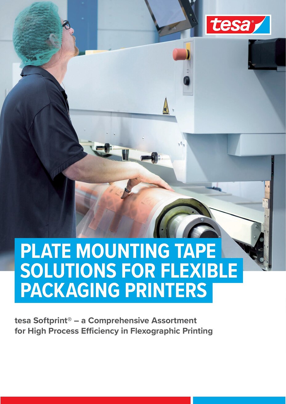 Giải pháp băng keo gắn tấm cho máy in bao bì linh hoạt Tài liệu quảng cáo băng keo tesa Softprint® 500um / 20 mil