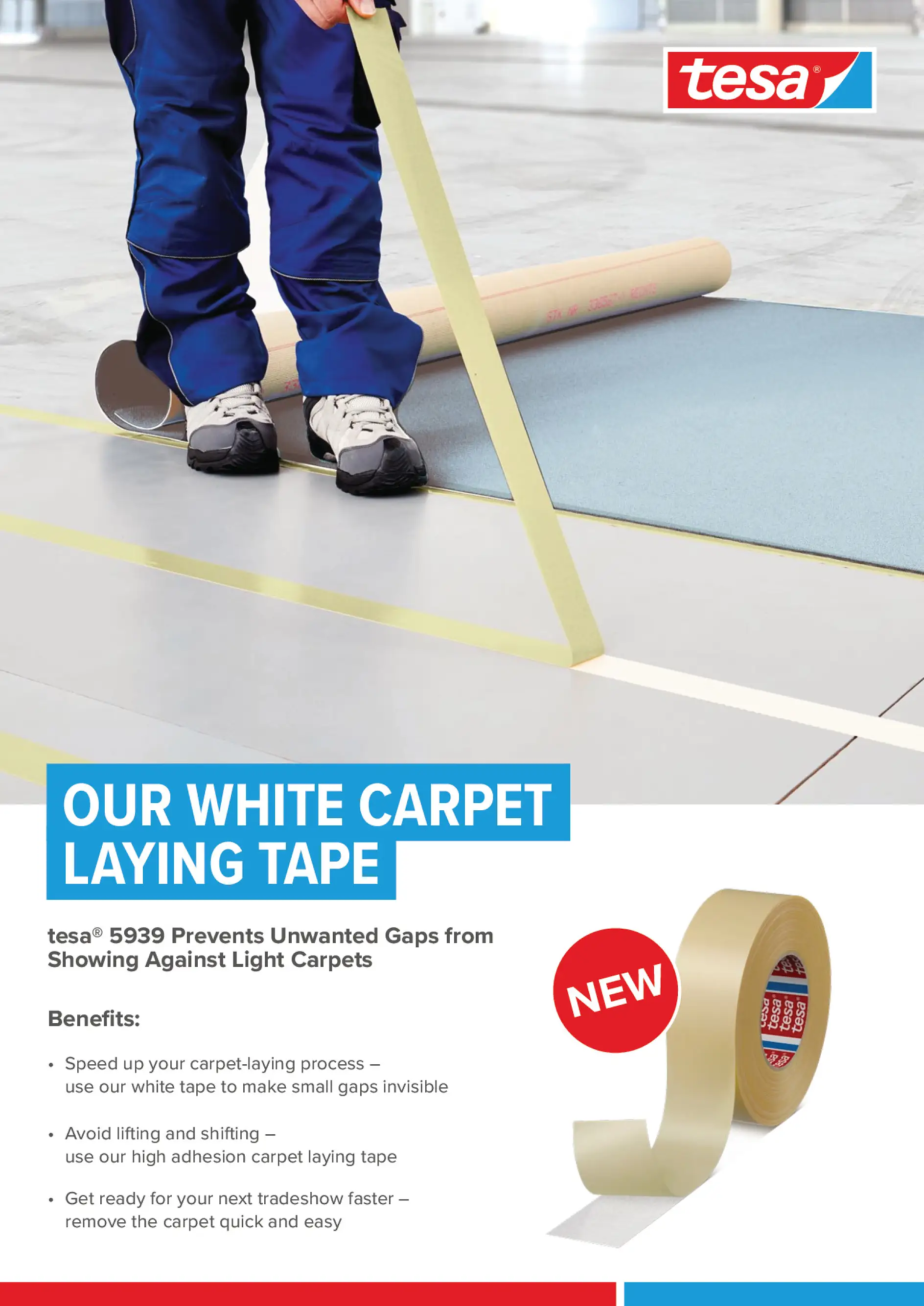 tesa® 5939 White Carpet Laying Tape 2-Pager