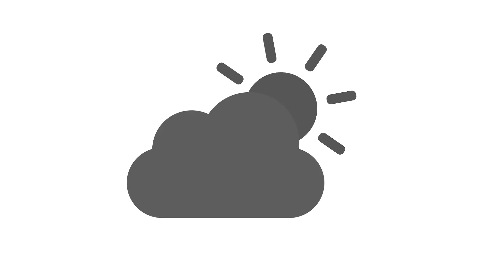 A gray cloud partially covers a sun with rays extending outward, symbolizing partly cloudy weather. (This text has been generated by AI)